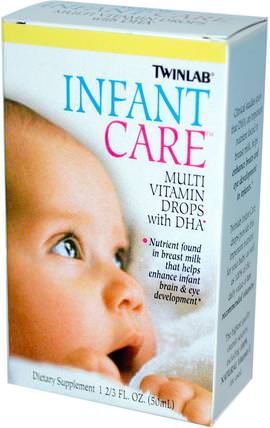 Infant Care, Multi Vitamin Drops With DHA, 1 2/3 fl oz (50 ml) by Twinlab, 維生素，多種維生素，兒童多種維生素，twinlab HK 香港