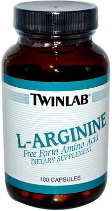 L-Arginine, 100 Capsules by Twinlab, 補充劑，氨基酸，精氨酸 HK 香港