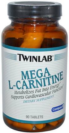 Mega L-Carnitine, 90 Tablets by Twinlab, 補充劑，氨基酸，左旋肉鹼 HK 香港