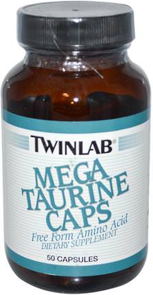 Mega Taurine Caps, 50 Capsules by Twinlab, 補充劑，氨基酸，牛磺酸 HK 香港