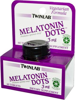 Melatonin Dots, 3 mg, 60 Tablets by Twinlab, 補充劑，褪黑激素3毫克 HK 香港