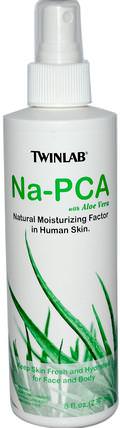 Na-PCA with Aloe Vera, For Face and Body, 8 fl oz (237 ml) by Twinlab, 健康，皮膚，蘆薈，蘆薈液 HK 香港