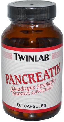 Pancreatin, 50 Capsules by Twinlab, 補充劑，酶，胰酶 HK 香港