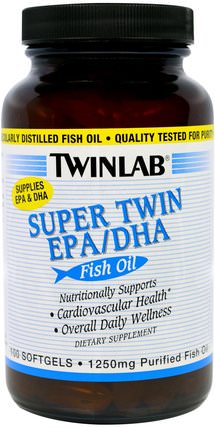 Super Twin EPA/DHA, Fish Oil, 100 Softgels by Twinlab, 補充劑，efa omega 3 6 9（epa dha），epa，max epa HK 香港