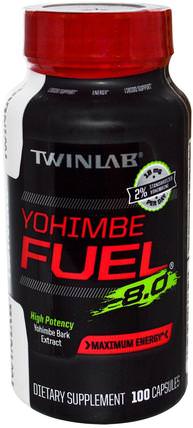 Yohimbe Fuel, 8.0, Maximum Energy, 100 Capsules by Twinlab, 健康，男人，育亨賓 HK 香港