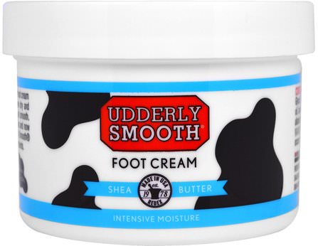 Foot Cream, Shea Butter, 8 oz (227 g) by Udderly Smooth, 洗澡，美容，腳部護理，霜足 HK 香港