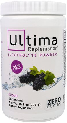 Ultima Replenisher Electrolyte Powder, Grape, 10.8 oz (306 g) by Ultima Health Products, 運動，電解質飲料補水 HK 香港
