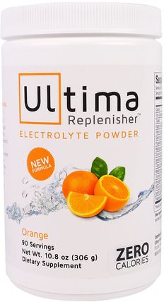 Ultima Replenisher Electrolyte Powder, Orange, 10.8 oz (306 g) by Ultima Health Products, 運動，電解質飲料補水 HK 香港