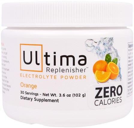 Ultima Replenisher Electrolyte Powder, Orange, 3.6 oz (102 g) by Ultima Health Products, 運動，電解質飲料補水 HK 香港