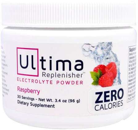 Ultima Replenisher Electrolyte Powder, Raspberry, 3.4 oz (96 g) by Ultima Health Products, 運動，電解質飲料補水 HK 香港