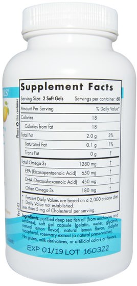 健康 - Nordic Naturals, Ultimate Omega, Lemon, 1000 mg, 120 Soft Gels