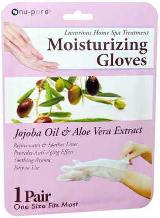 Moisturizing Gloves, Jojoba Oil & Aloe Vera Extract, 1 Pair by Nu-Pore, 洗澡，美容，沐浴配件，身體護理 HK 香港