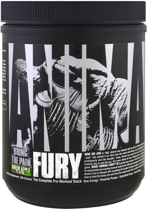 Animal Fury, The Complete Pre-Workout Stack, Green Apple, 330.6 g by Universal Nutrition, 運動，鍛煉，肌肉 HK 香港