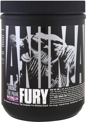 Animal Fury, The Complete Pre-Workout Stack, Watermelon, 320.6 g by Universal Nutrition, 運動，鍛煉，肌肉 HK 香港