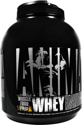 Animal Whey, Muscle Food, Cookies & Cream, 4 lbs (1.81 kg) by Universal Nutrition, 運動，運動 HK 香港