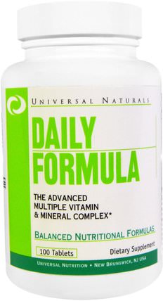 Daily Formula, Multi Vitamin & Mineral Complex, 100 Tablets by Universal Nutrition, 多種維生素 HK 香港