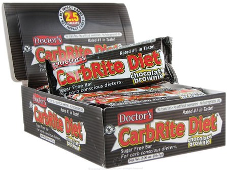 Doctors CarbRite Diet Bars, Sugar-Free, Chocolate Brownie, 12 Bars, 2 oz (56.7 g) Each by Universal Nutrition, 運動，蛋白質棒 HK 香港