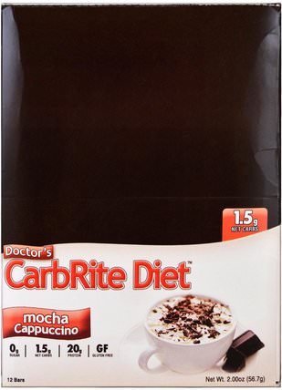 Doctors CarbRite Diet, Mocha Cappuccino, 12 Bars, 2.00 oz (56.7 g) by Universal Nutrition, 健康，運動，蛋白質棒 HK 香港