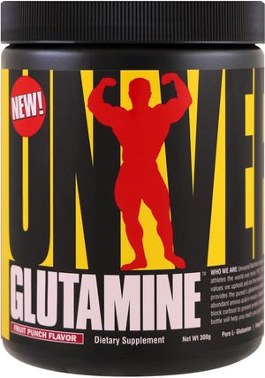 Glutamine, Fruit Punch, 300 g by Universal Nutrition, 補充劑，氨基酸，l谷氨酰胺，l谷氨酰胺粉末 HK 香港