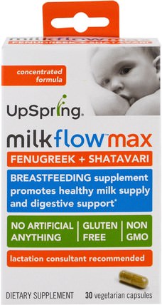 Milkflow Max, Fenugreek + Shatavari, 30 Veggie Caps by UpSpring, 兒童健康，嬰兒餵養 HK 香港