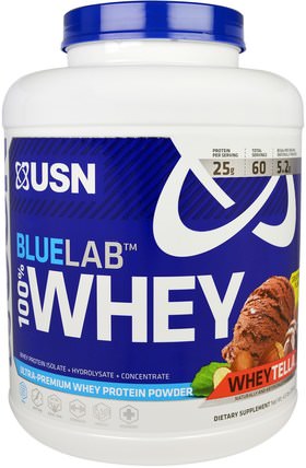 Blue Lab, 100% Whey, WheyTella, 4.5 lbs (2041 g) by USN, 健康 HK 香港