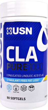 CLA, Pure 1000, 90 Softgels by USN, 減肥，飲食，cla（共軛亞油酸），cla HK 香港
