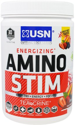 Energizing, Amino Stim, Fruit Punch, 11.64 oz (330 g) by USN, 健康 HK 香港