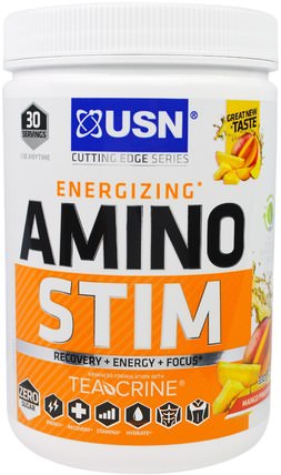 Energizing Amino Stim, Mango Pineapple, 11.64 oz (330 g) by USN, 健康 HK 香港