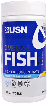 Omega-3 Fish Oil, 1000 mg, 90 Softgels by USN, 補充劑，efa omega 3 6 9（epa dha） HK 香港