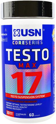 Testo Max 17, 60 Capsules by USN, 健康，男人，睾丸激素 HK 香港
