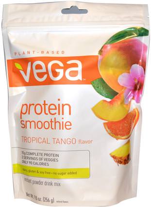 Protein Smoothie, Instant Powder Drink Mix, Tropical Tango Flavor, 9.0 oz (256 g) by Vega, 健康 HK 香港