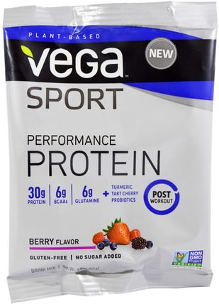 Sport, Performance Protein Drink Mix, Berry Flavor, 1.5 oz (42 g) by Vega, 健康 HK 香港