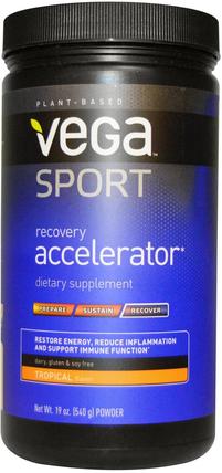 Sport, Recovery Accelerator, Powder, Tropical Flavor, 19 oz (540 g) by Vega, 運動，運動 HK 香港