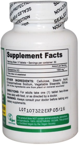 健康 - Deva, Vegan, Glucosamine, Non-Shellfish, 500 mg, 90 Tablets