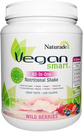 VeganSmart, All-In-One Nutritional Shake, Wild Berries, 22.8 oz (645 g) by Vegan Smart, 補品，超級食品 HK 香港