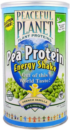 Pea Protein Energy Shake, French Vanilla, 18.9 oz (534 g) by VegLife, 補充劑，蛋白質，豌豆蛋白質 HK 香港
