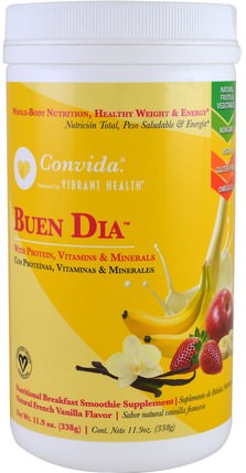 Convida Buen Dia, Breakfast Smoothie, French Vanilla, 11.9 oz (338 g) by Vibrant Health, 補品，食物 HK 香港