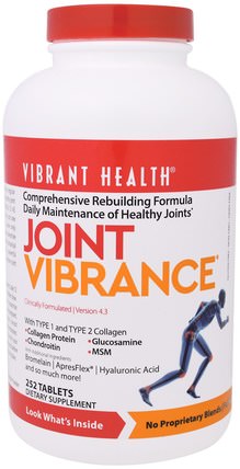 Joint Vibrance, Version 4.3, 252 Tablets by Vibrant Health, 健康，骨骼，骨質疏鬆症，關節健康 HK 香港