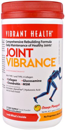 Joint Vibrance, Version 4.3, Orange Pineapple, 12.96 oz (367.5 g) by Vibrant Health, 健康，骨骼，骨質疏鬆症，關節健康 HK 香港