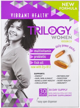 Trilogy Women, Daily Power Packs, Version 2.0, 30 Packets by Vibrant Health, 維生素，女性多種維生素，女性 HK 香港