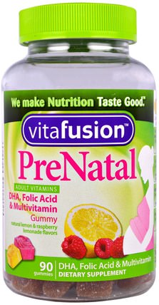 PreNatal, DHA, Folic Acid & Multivitamin, 90 Gummies by VitaFusion, 維生素，產前多種維生素，gummies HK 香港