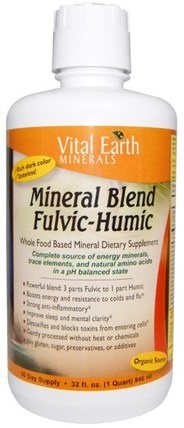 Mineral Blend Fulvic-Humic, 32 fl oz (946 ml) by Vital Earth Minerals, 補品，礦物質，液體礦物質 HK 香港