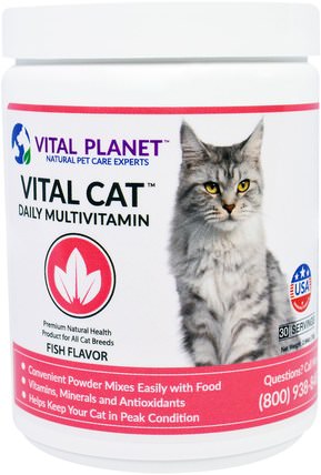 Vital Cat Daily Multivitamin, Fish Flavor, 2.64 oz (75 g) by Vital Planet, 寵物護理，寵物貓，多種維生素 HK 香港