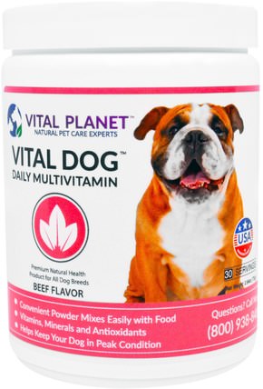 Vital Dog Daily Multivitamin, Beef Flavor, 2.64 oz (75 g) by Vital Planet, 維生素，多種維生素，寵物狗 HK 香港