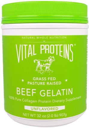 Beef Gelatin, Unflavored, 32 oz (907 g) by Vital Proteins, 健康，骨骼，骨質疏鬆症，膠原蛋白，指甲健康，明膠 HK 香港