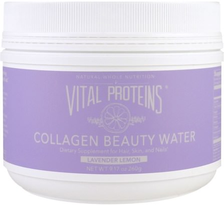 Collagen Beauty Water, Lavender Lemon, 9.17 oz (260 g) by Vital Proteins, 健康，骨骼，骨質疏鬆症，膠原蛋白，婦女，頭髮補充劑，指甲補充劑，皮膚補充劑 HK 香港