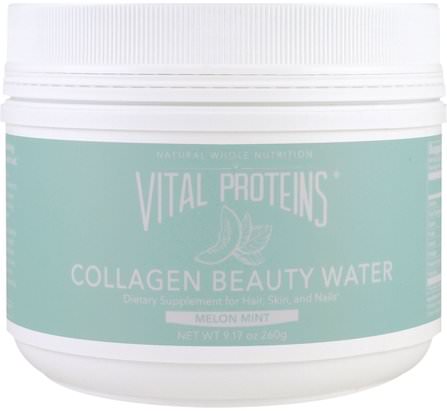 Collagen Beauty Water, Melon Mint, 9.17 oz (260 g) by Vital Proteins, 健康，骨骼，骨質疏鬆症，膠原蛋白，婦女，頭髮補充劑，指甲補充劑，皮膚補充劑 HK 香港