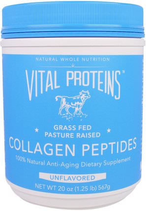 Collagen Peptides, Unflavored, 20 oz (567 g) by Vital Proteins, 健康，骨骼，骨質疏鬆症，膠原蛋白 HK 香港