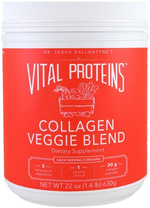 Collagen Veggie Blend, 22 oz (630 g) by Vital Proteins, 健康，骨骼，骨質疏鬆症，膠原蛋白，婦女，頭髮補充劑，指甲補充劑，皮膚補充劑 HK 香港