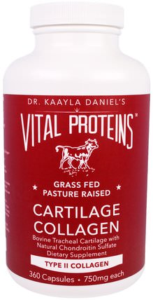 Dr. Kaayla Daniels, Cartilage Collagen, Type II Collagen, 750 mg, 360 Capsules by Vital Proteins, 健康，骨骼，骨質疏鬆症，膠原蛋白，補充劑 HK 香港